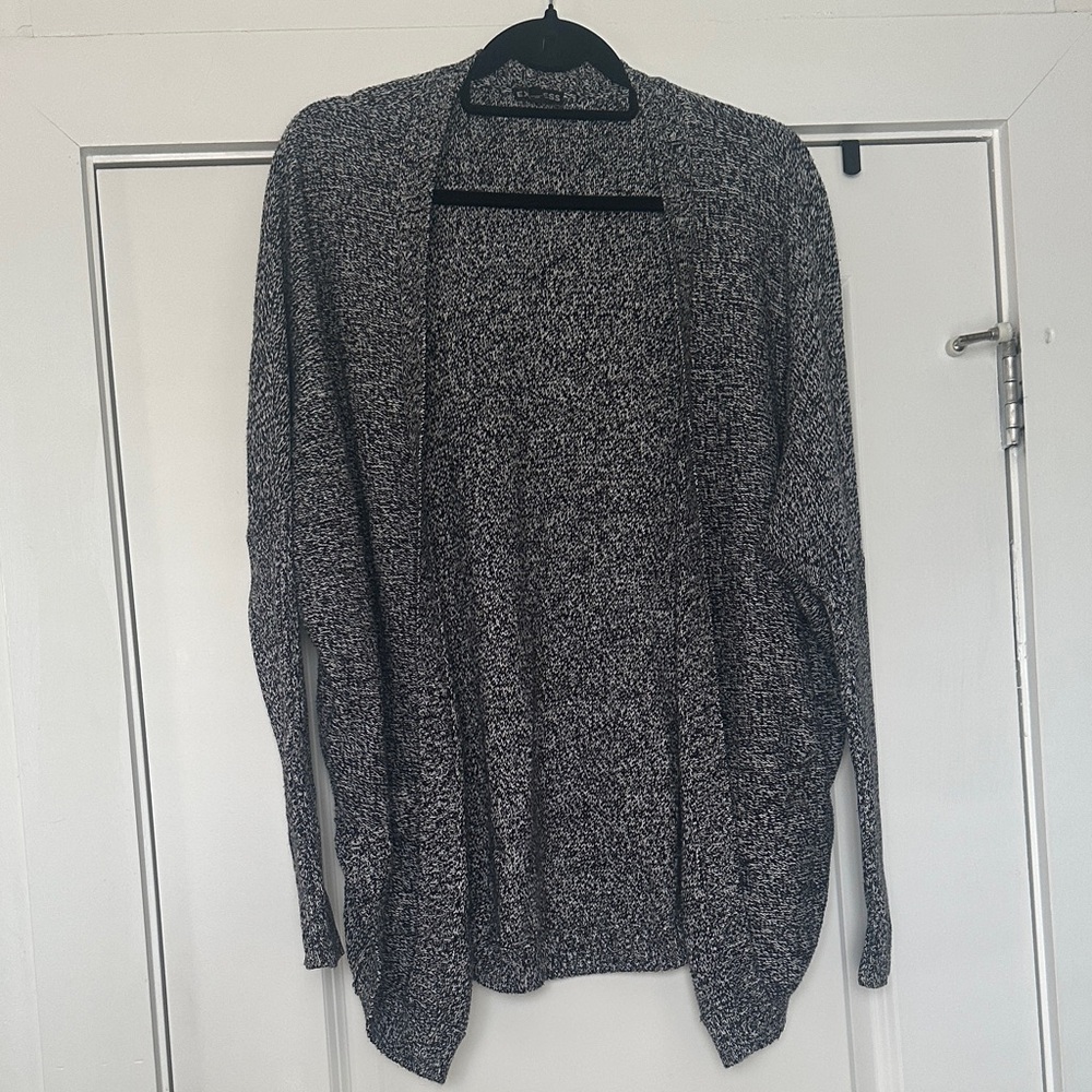 Express Black & White Marled Open-Front Women's Cardigan